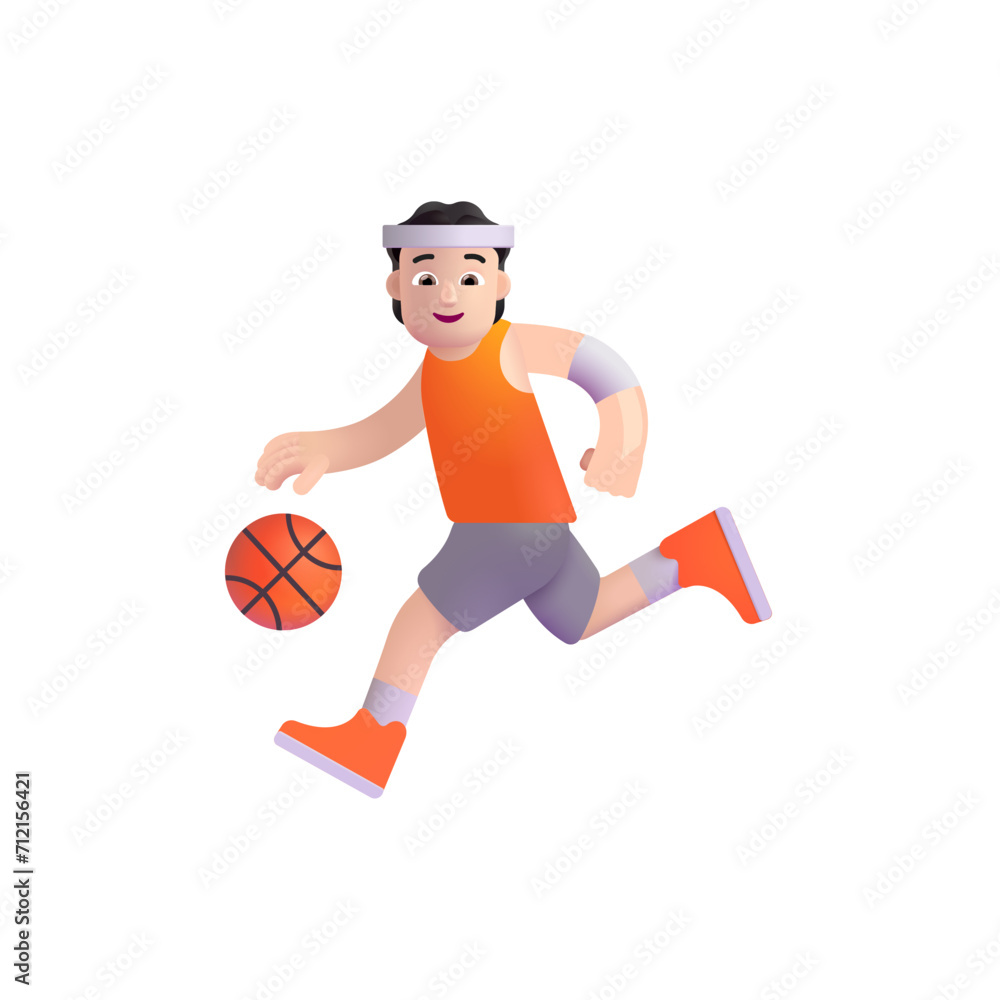 Person Bouncing Ball: Light Skin Tone Person Bouncing Ball: Light Skin Tone