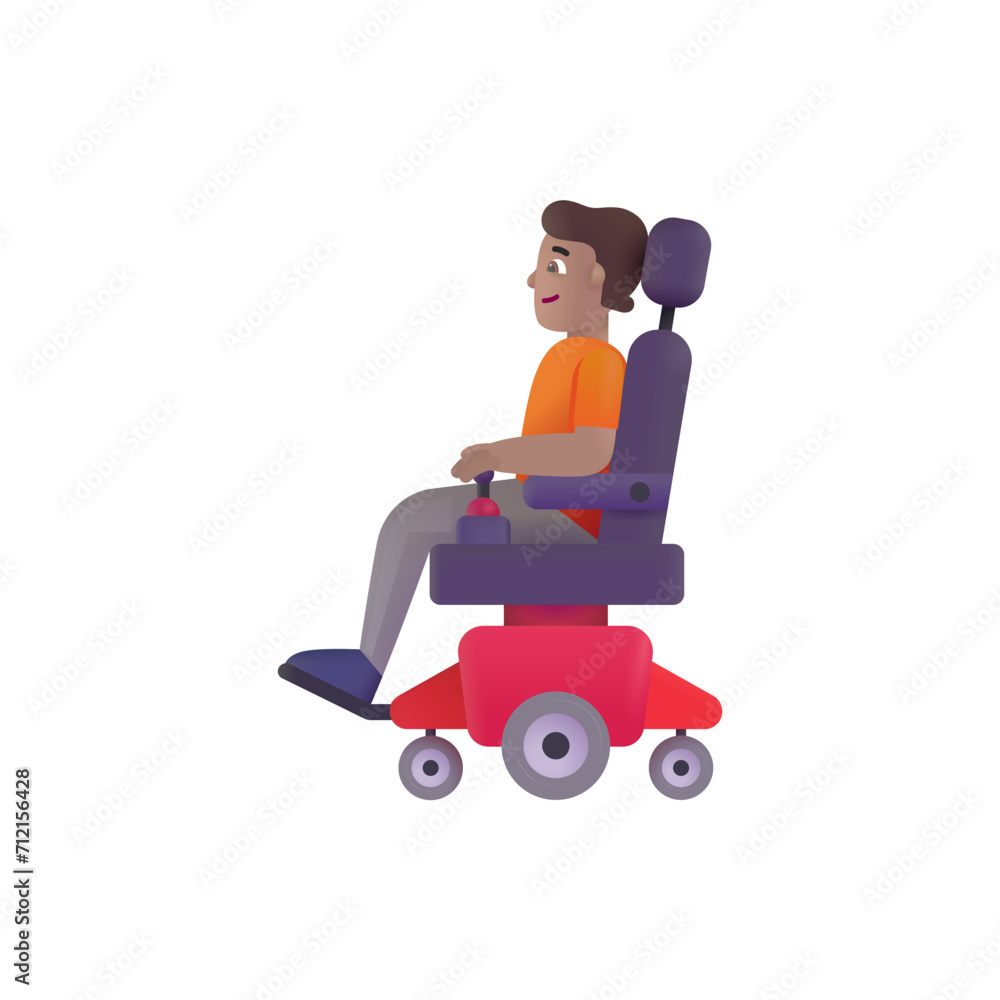 Person in Motorized Wheelchair: Medium Skin Tone