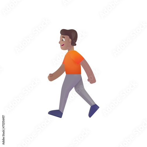 Person Walking: Medium Skin Tone