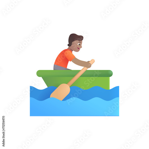 Person Rowing Boat  Medium Skin Tone