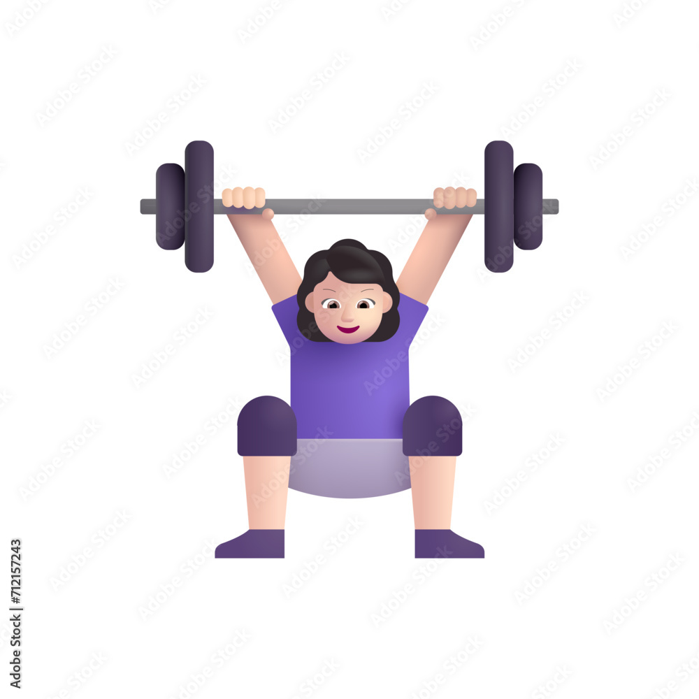 Naklejka premium Woman Lifting Weights: Light Skin Tone