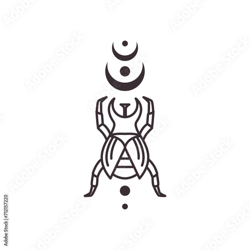 beetle horn icon logo design vector