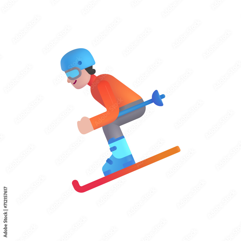 Fototapeta premium Skier : Light Skin Tone