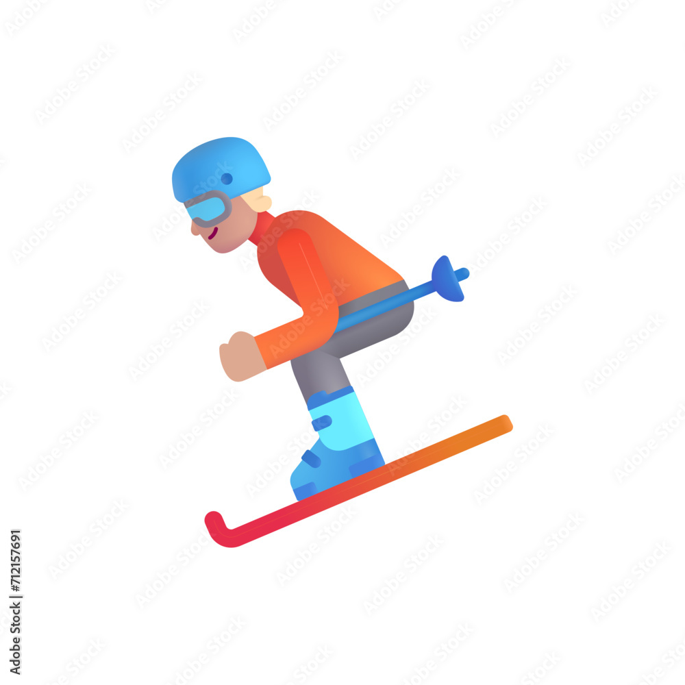 Skier: Medium-Light Skin Tone Skier: Medium-Light Skin Tone