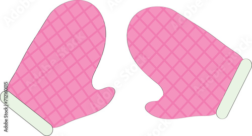 Baking table top view. Measuring spoon, wooden chopping board, rolling pin, bread knife, bowl and cup. Flat design food tools for baking cartoon style vector illustration