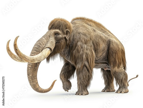 A huge ancient mammal isolated on white background