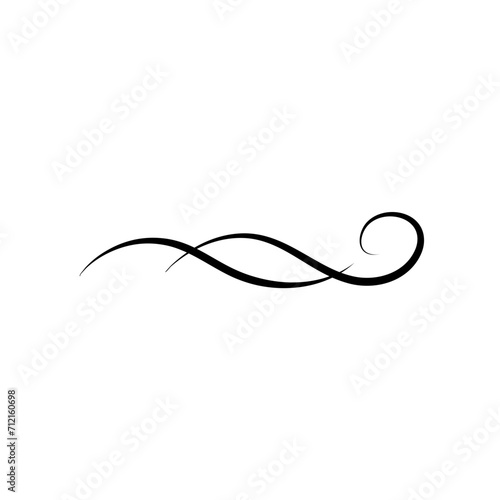 Calligraphy wavy lines. Decorative sea swashes for text. © P4ramours