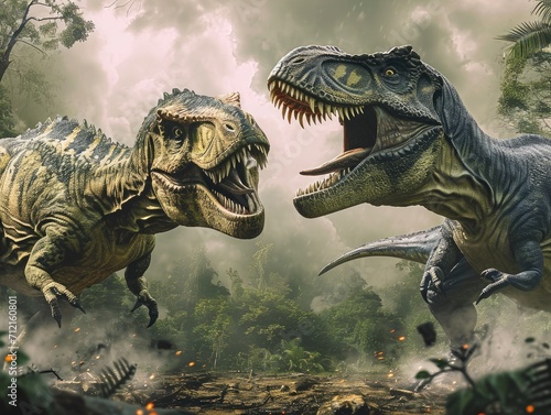 Dinosaur battle in its natural habitat © shooreeq