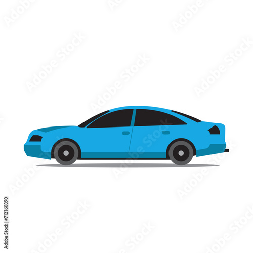 Car vector template on white background. Business sedan isolated. Vector illustration.