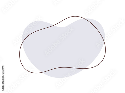 Abstract geometric natural shape, blob and organic line. Circled fluid backgr...