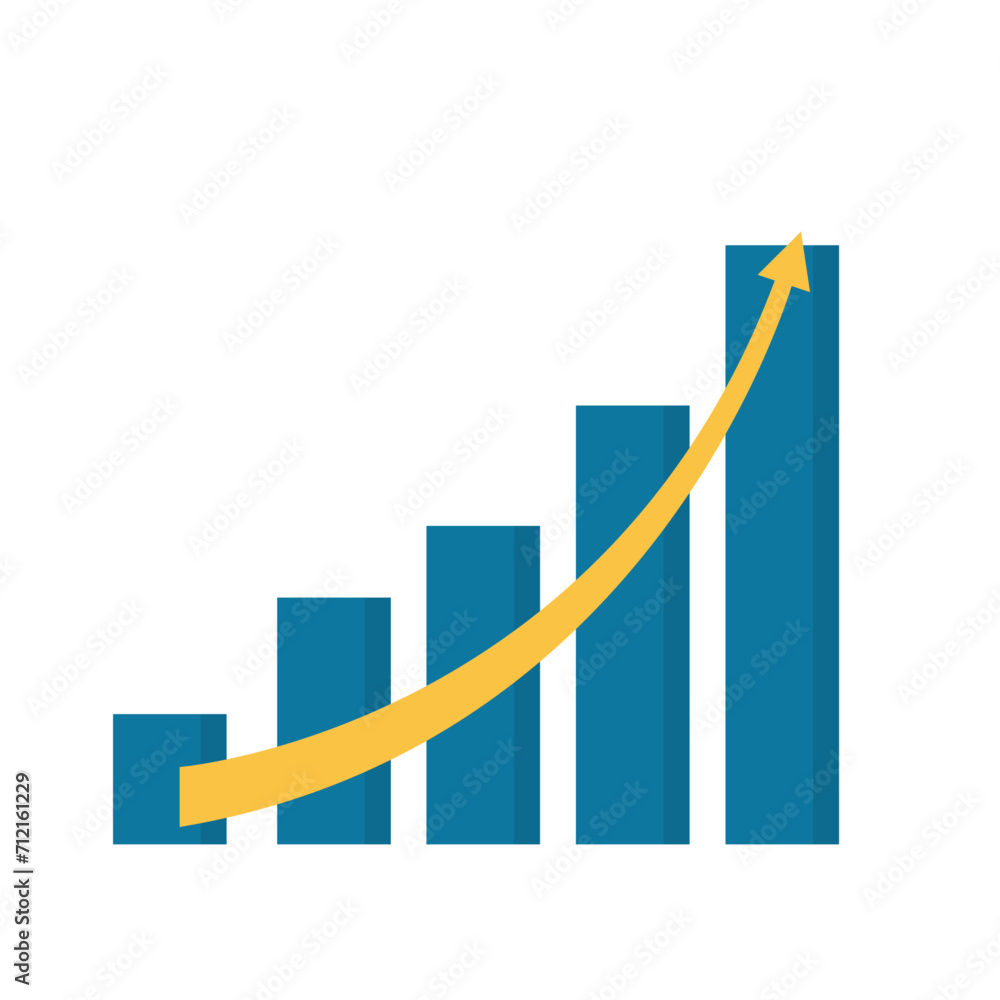 Vector growing Diagram, Graph Icon in trendy flat style design. Chart bar symbol for your web site design. Vector growing Diagram, Graph Icon in trendy flat style design. Chart bar symbol for your web site design.