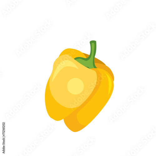  yellow pepper  vector icon. Fresh bell pepper. Paprika. Vegetable organic food. Vector illustration.