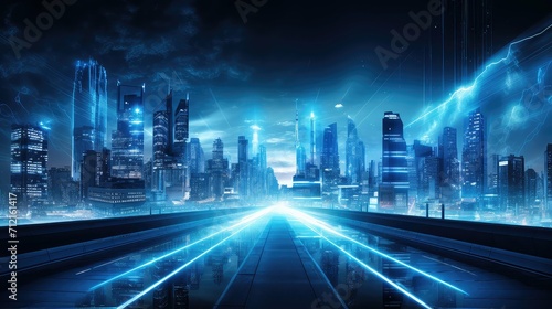 modern blue futuristic background illustration design sci  fi cyber  neon vibrant modern blue futuristic background