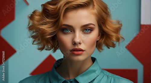 portrait of a fashion woman  fashioned hairs of a woman  portrait of a pretty young fashion model  pretty fashion girl in studio