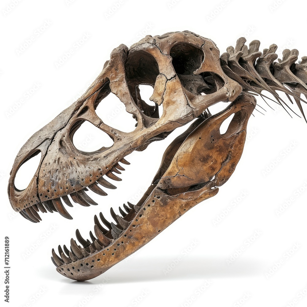 Huge real dinosaur skull isolated on white background Huge real dinosaur skull isolated on white background