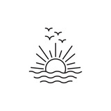 holiday outdoor icon logo design vector