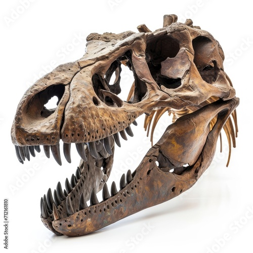 Huge dinosaur skull isolated on white background © shooreeq