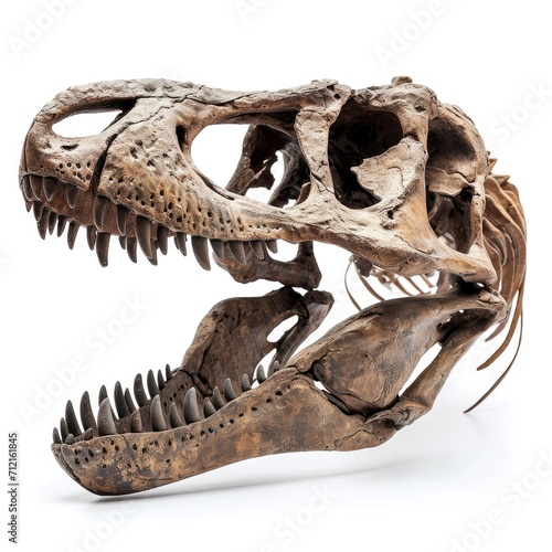 Huge dinosaur skull isolated on white background © shooreeq