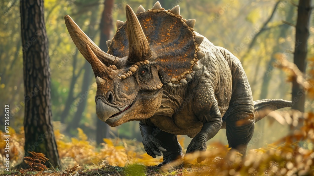 Fototapeta premium Triceratops in its natural habitat