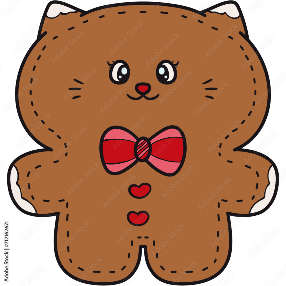 Fototapeta premium The illustration of a Gingerbread man