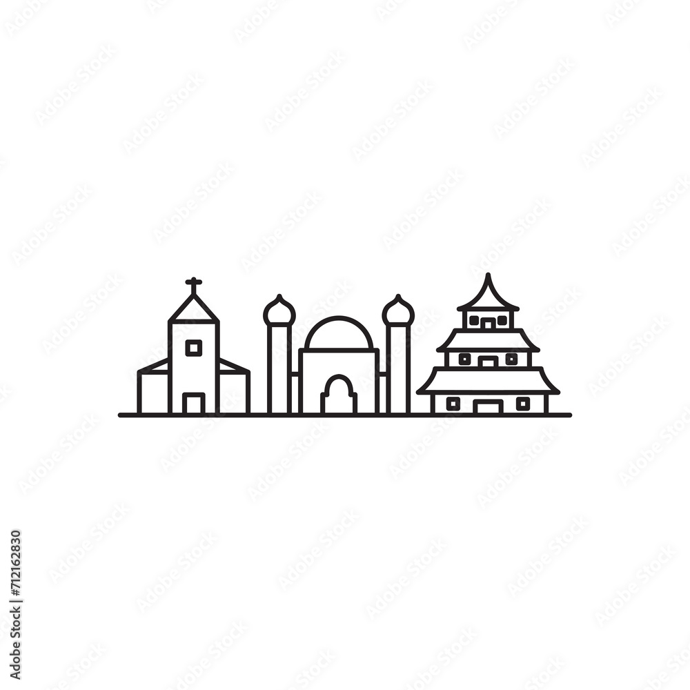 religion building tolerance icon logo design vector