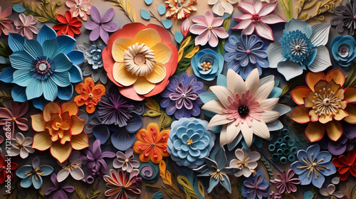 Celestial Petals: Colorful 3D Bloom, celestial blend of multicolored roses blooming in 3D, set against a wooden backdrop, Created using generative AI