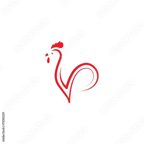 poultry hen rooster icon logo design vector