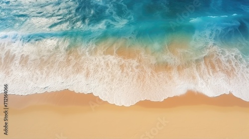 Summer beach ocean wave top view banner background