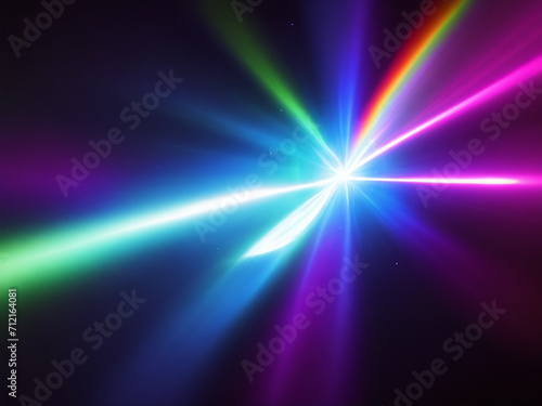 Colorful Lens flare light pattern black background light flare effect 