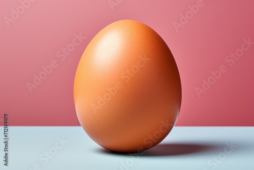 Chicken egg, pink background, copy space