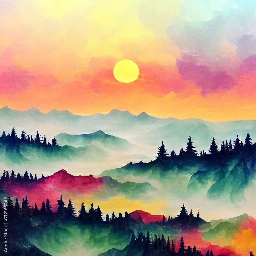 Abstract watercolor background illustration