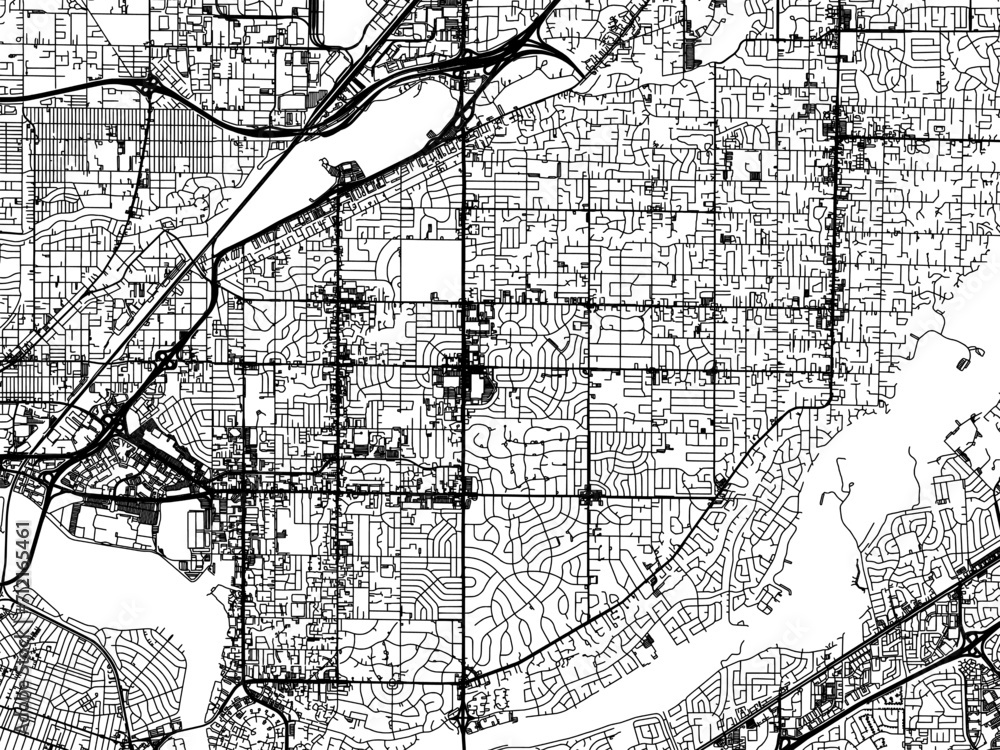 Vector road map of the city of  Arden-Arcade  California in the United States of America with black roads on a white background.
