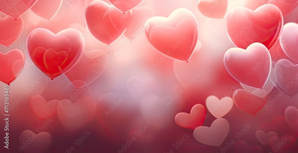 red hearts decorated with light pink hearts