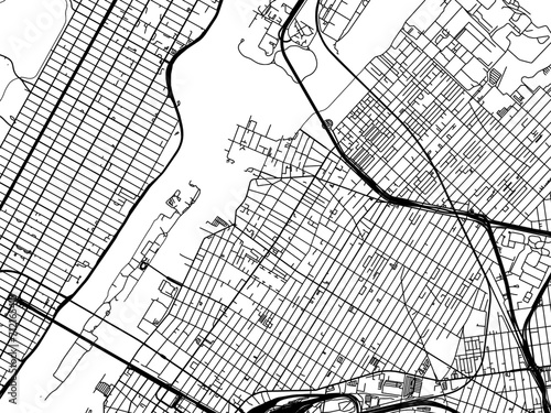 Vector road map of the city of  Astoria  New York in the United States of America with black roads on a white background.