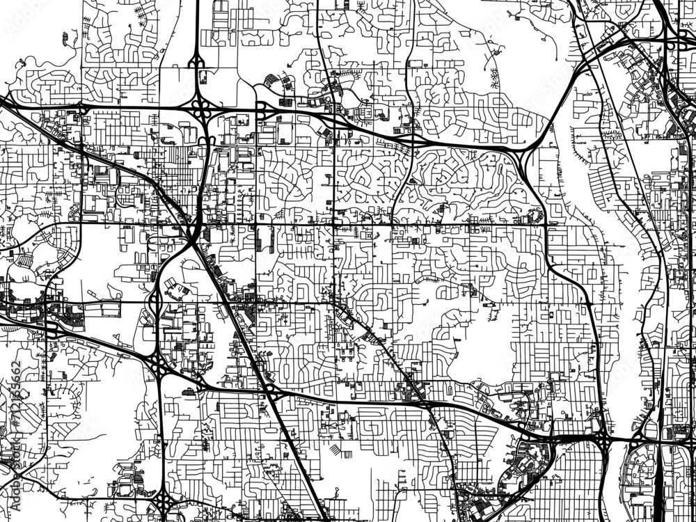 Vector road map of the city of  Brooklyn Park  Minnesota in the United States of America with black roads on a white background.