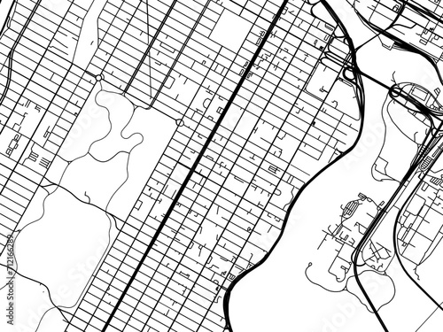 Vector road map of the city of  East Harlem  New York in the United States of America with black roads on a white background.