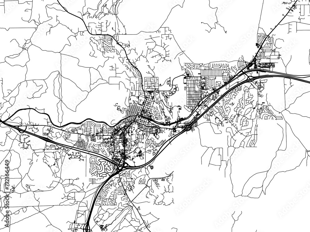 Vector road map of the city of  Flagstaff  Arizona in the United States of America with black roads on a white background.