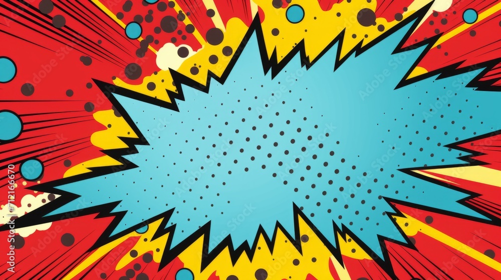 Dynamic halftone comic abstraction: playful design background in vibrant colors Dynamic halftone comic abstraction: playful design background in vibrant colors