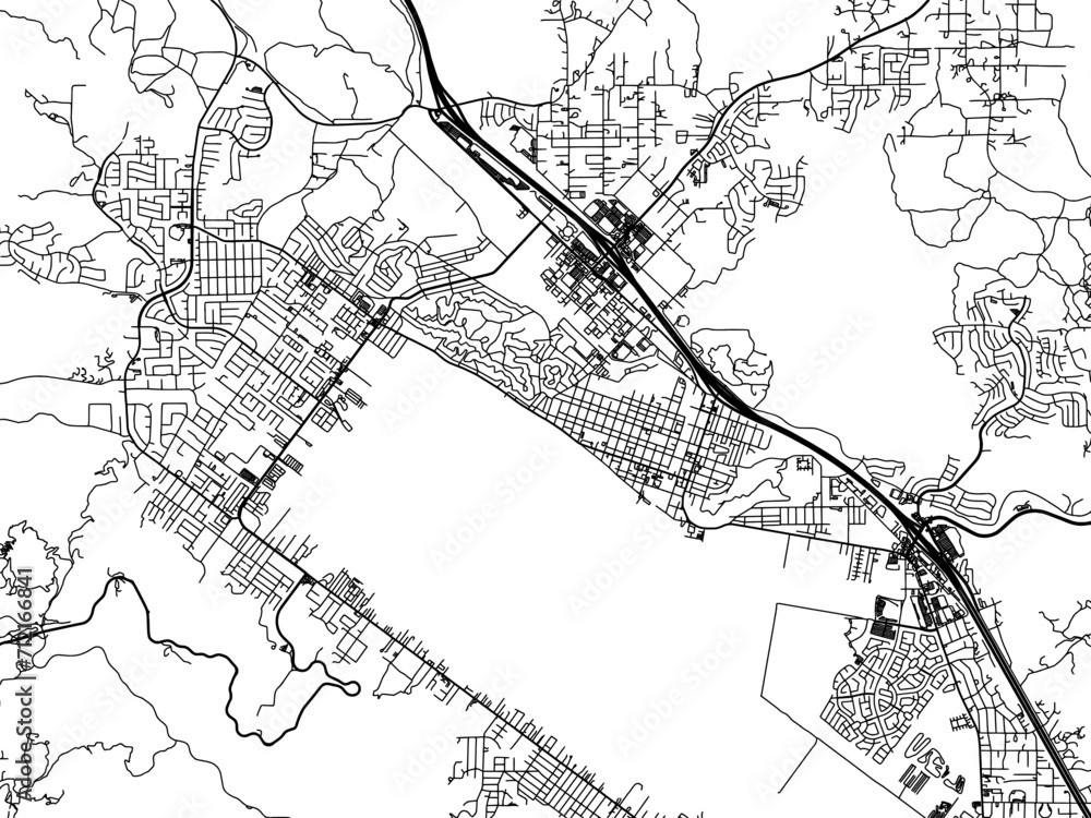 Vector road map of the city of Lake Elsinore California in the United States of America with black roads on a white background. Vector road map of the city of Lake Elsinore California in the United States of America with black roads on a white background.