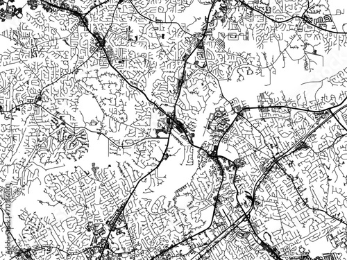 Vector road map of the city of  Johns Creek  Georgia in the United States of America with black roads on a white background.