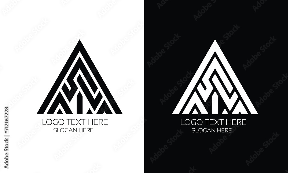 mountain logo design, triangle logo , three shape logo , minimal logo for business and corporate identity