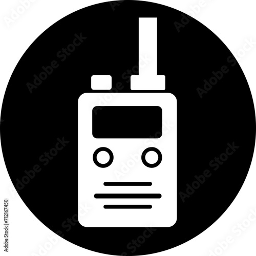 Walkie talkie icon sign vector, logo illustration for web and mobile app isolated on transparent background. Black Fill element from outdoor activities concept. Portable radio transmitter symbol.