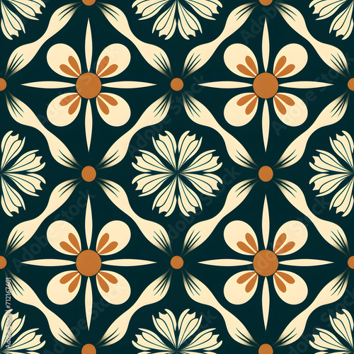 colorful geometric flower batik pattern  vibrant color  tile patterns