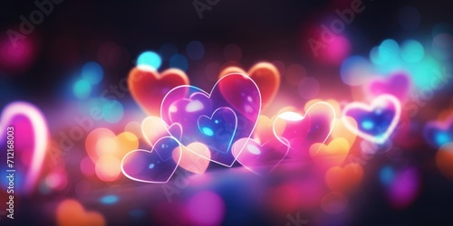 Heart-shaped bokeh, blurred heart-shaped background for Valentine's Day