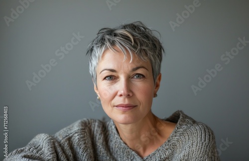 a woman sitting in a living room