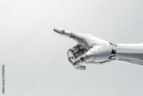 Cyborg's robotic arm isolated on a white background