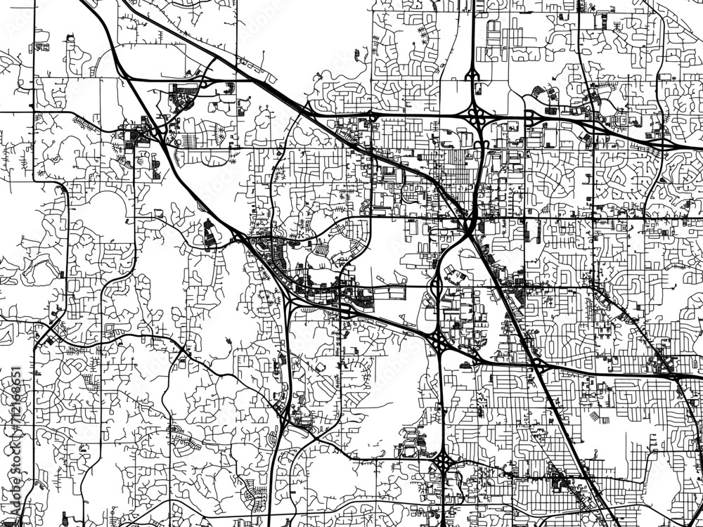 Vector road map of the city of  Maple Grove  Minnesota in the United States of America with black roads on a white background.