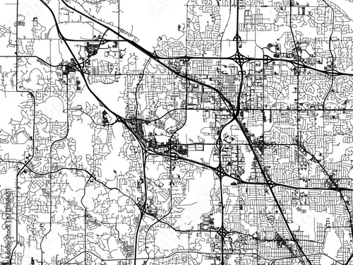 Vector road map of the city of  Maple Grove  Minnesota in the United States of America with black roads on a white background.