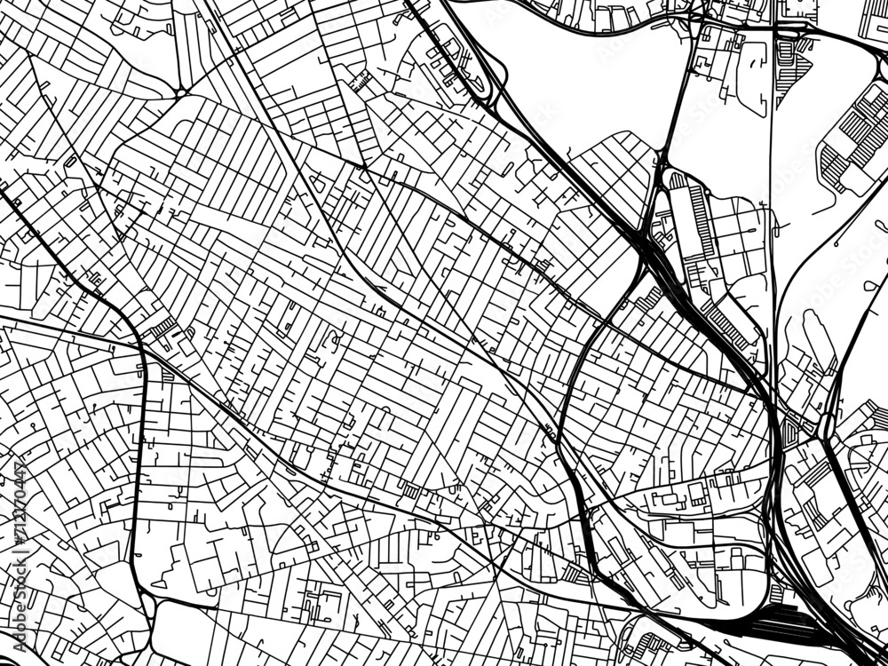 Fototapeta premium Vector road map of the city of Somerville Massachusetts in the United States of America with black roads on a white background.