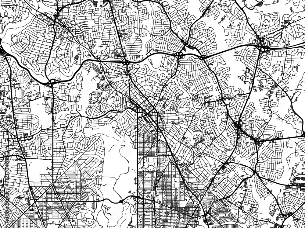 Vector road map of the city of Silver Spring Maryland in the United